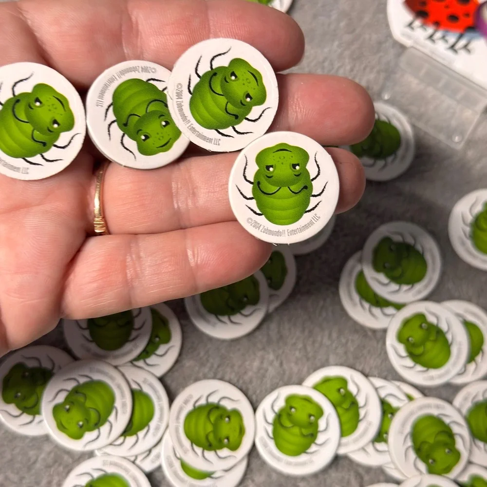 The Ladybug Game by Zobmondo 2004 Replacement Pcs 4 Movers w/Stands &‎ 61 Tokens